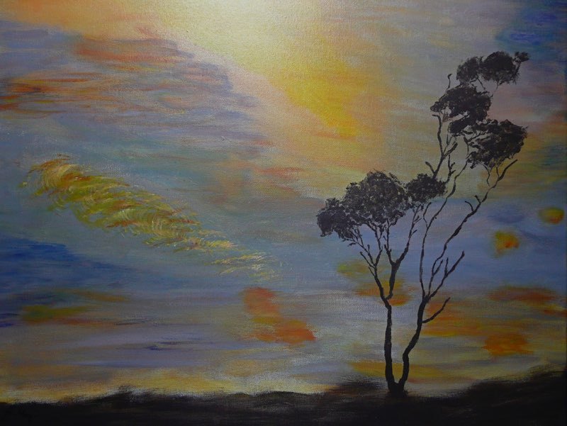 14-Sonnenuntergang_auf_Tasmanien-Acryl-2008-1